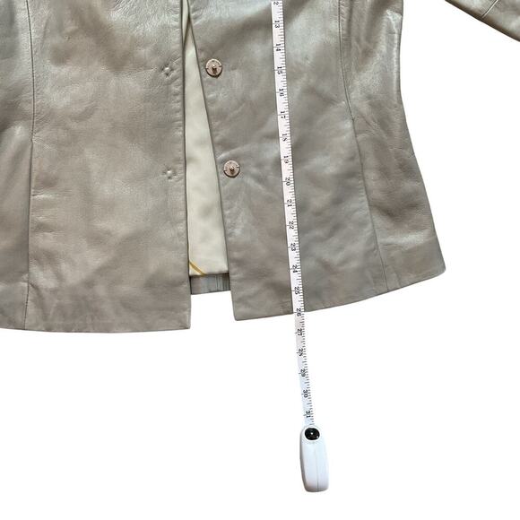 Kenneth Cole Women’s Gray Leather Blazer. Size Small. - Picture 8 of 9